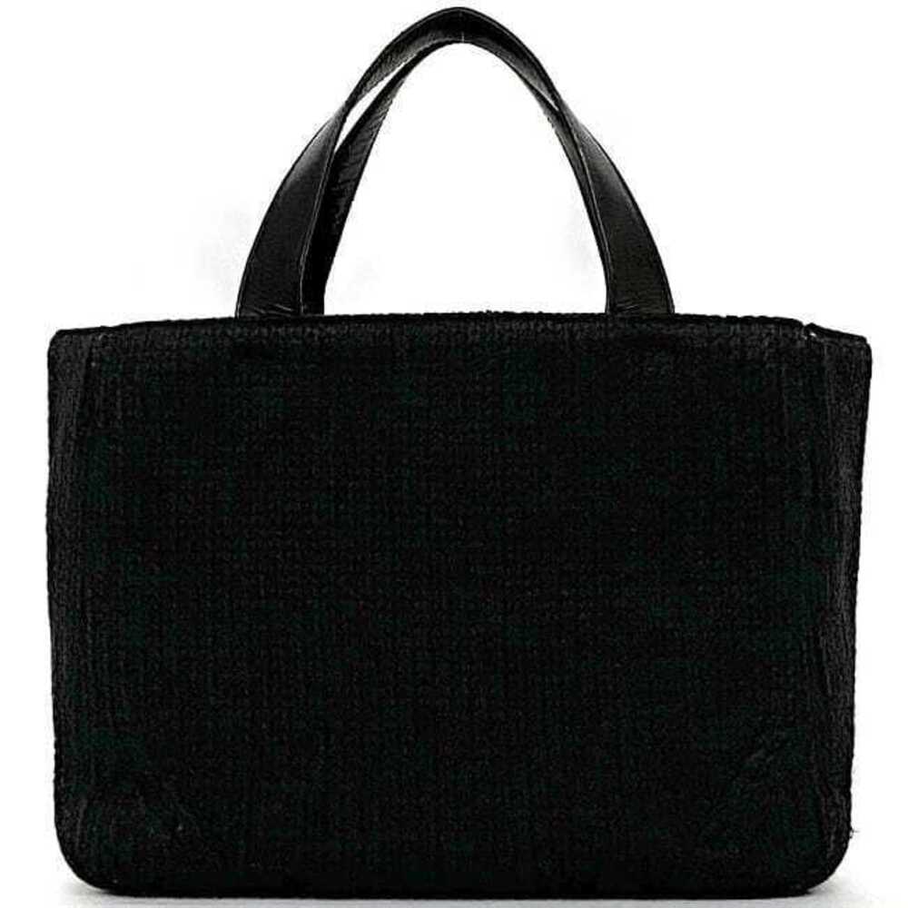 Prada Handbag Black Nero Black MAGLIA VITELL Wool Leather Triangle Logo Plate - Picture 3 of 10